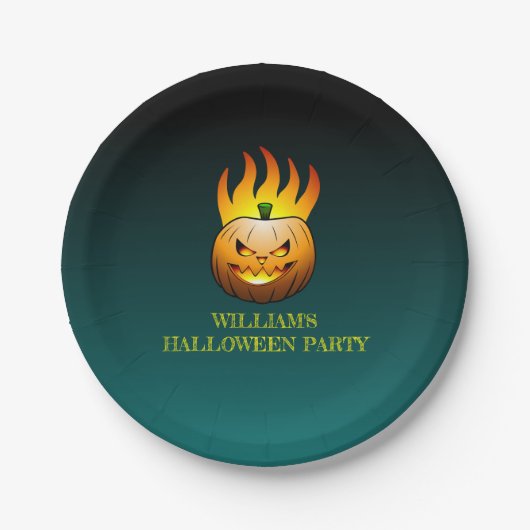 Jack o'lantern Halloween Papieren Bordje (Voorkant)