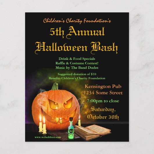 Jack O'Lantern Halloween Party Invitation Flyer (Achterkant)