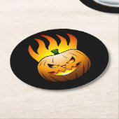 Jack O'lantern Halloween Pompoen Ronde Kartonnen Onderzetter (Gebogen)