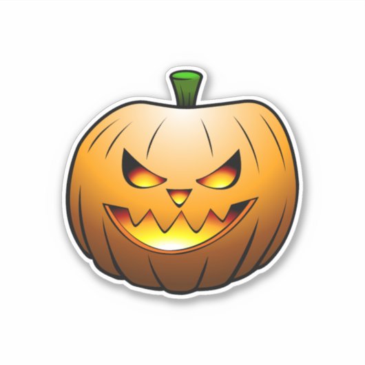 Jack O'lantern Halloween Pompoen Sticker (Voorkant)