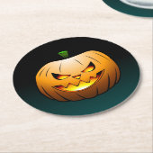 Jack O'lantern Halloween Pumpkin Ronde Kartonnen Onderzetter (Gebogen)
