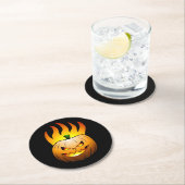 Jack O'lantern Halloween Pumpkin Ronde Kartonnen Onderzetter (Insitu)