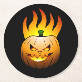 Jack O'lantern Halloween Pumpkin Ronde Kartonnen Onderzetter