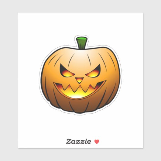 Jack O'lantern Halloween Pumpkin Sticker (Vel)