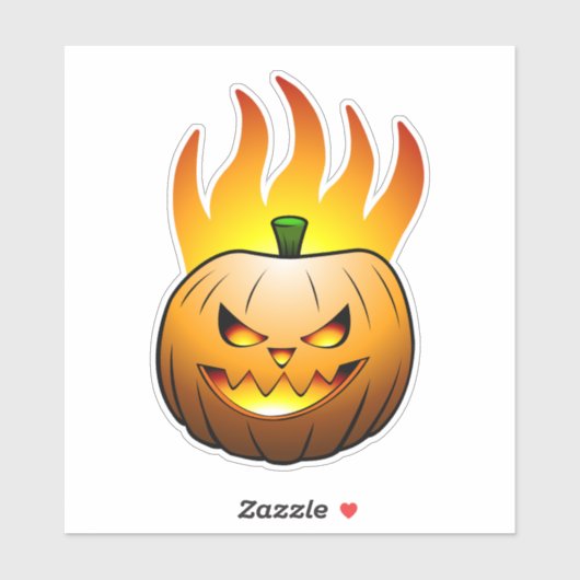 Jack O'lantern Halloween Pumpkin Sticker (Vel)