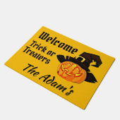 Jack O'Lantern Halloween Welcome Trick of Treers Deurmat (Schuin)