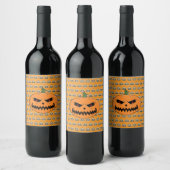 Jack O'Lantern - Halloween Wijn Etiket (Flessen)