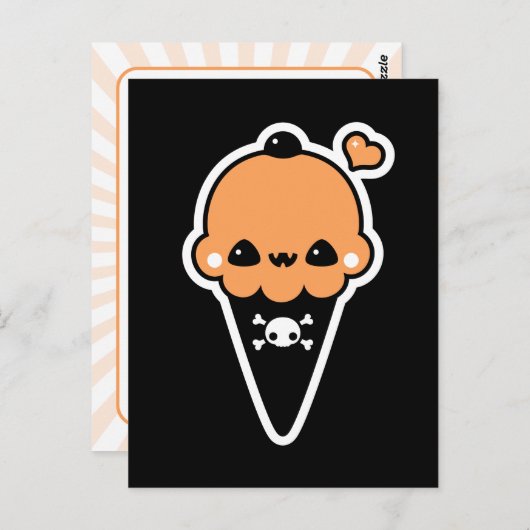 Jack O'Lantern Ice Cream Cone Briefkaart (Voorkant / Achterkant)