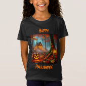 Jack O'Lantern in Spooky Forest tijdens Halloween T-shirt (Voorkant)