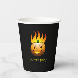 Jack O'lantern in vlammen Papieren Bekers