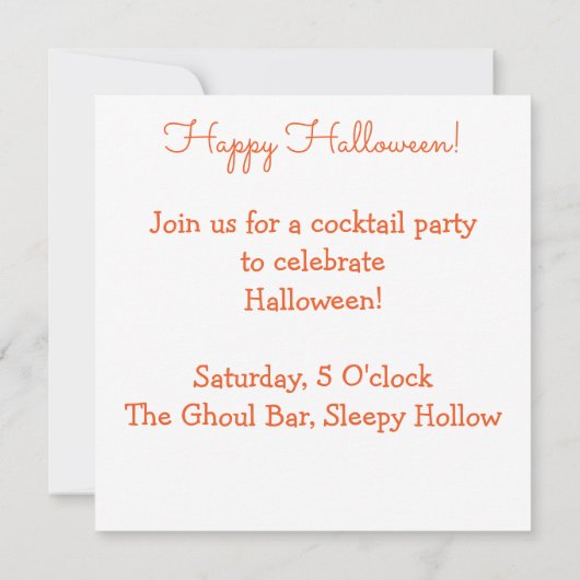 Jack O'Lantern. Kaart (Achterkant)