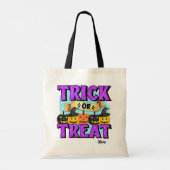 Jack o'Lantern Kind Paarse Trick or treat Tote Bag (Achterkant)