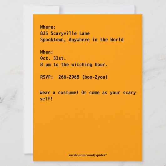  Jack o'Lantern & Kinder Montage Uitnodigen Kaart (Achterkant)