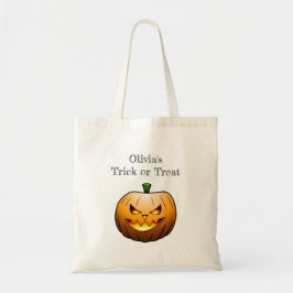 Jack O'lantern met brandende vlam Tote Bag