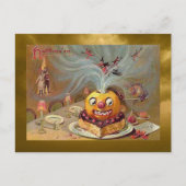  Jack o'Lantern met heks Briefkaart (Voorkant)