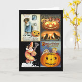  Jack o'Lantern met Kinder Montage Kaart (Gele Bloem)