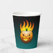 Jack O'Lantern met vleermuizen en spinnen Papieren Bekers (Achterkant)