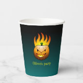 Jack O'Lantern met vleermuizen en spinnen Papieren Bekers (Achterkant)