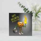 Jack O'lantern naar de trick or treat Kaart (Staand voorkant)