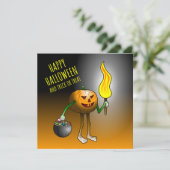 Jack O'lantern naar de trick or treat Kaart (Staand voorkant)