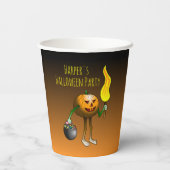 Jack O'lantern naar de trick or treat Papieren Bekers (Achterkant)