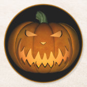 Jack O'lantern-Onderzetter Ronde Kartonnen Onderzetter (Voorkant)
