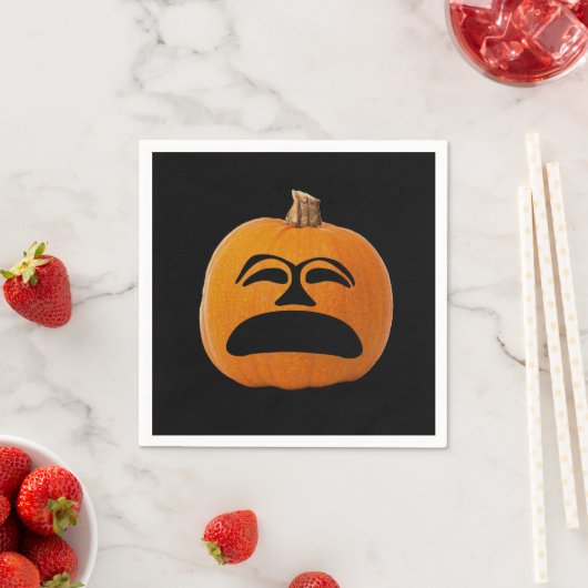 Jack O'Lantern Ongelukkig Gezicht Halloween Papier Servet (Insitu)