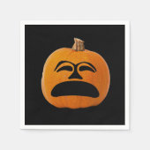 Jack O'Lantern Ongelukkig Gezicht Halloween Papier Servet (Voorkant)