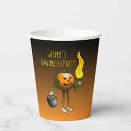 Jack O'lantern op zoek naar snoep of een poets Papieren Bekers