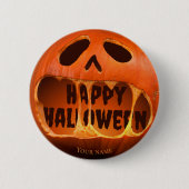 Jack o'lantern pompoen Gelukkig Halloween Ronde Button 5,7 Cm (Voorkant)