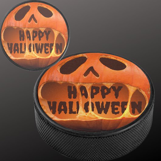 Jack o'lantern pompoen Halloween Hockey Puck
