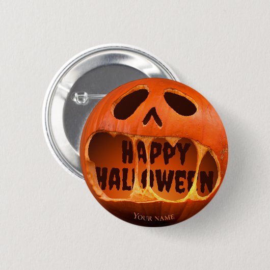 Jack o'lantern pompoen Happy Halloween Ronde Button 5,7 Cm (Voorkant /achterkant)
