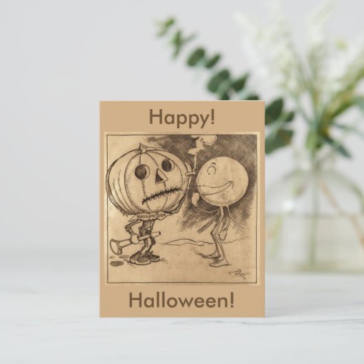  Jack o'Lantern praat Briefkaart (Staand voorkant)