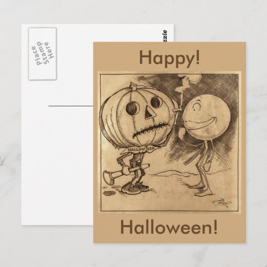 Jack o'Lantern praat Briefkaart (Voorkant / Achterkant)