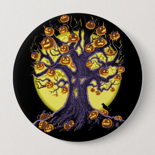 Jack O'Lantern Ronde Button 4,0 Cm (Voorkant)