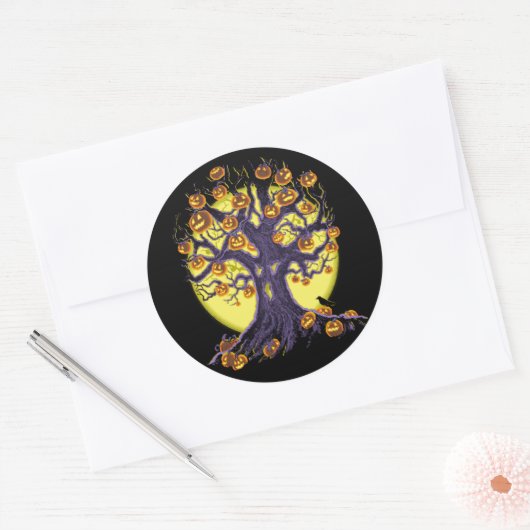 Jack O'Lantern Ronde Sticker (Envelop)