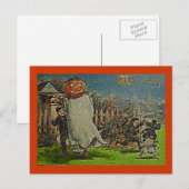  Jack o'Lantern Scarecrow en Boys Briefkaart (Voorkant / Achterkant)