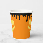 Jack oLantern Smile Dripping Black Oranje Hallowen Papieren Bekers (Links)