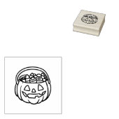 Jack O'Lantern Snoep Bucket Halloween Rubber Stamp Rubberstempel (Gestempeld)
