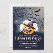 Jack O'Lantern Spooky Kinder Halloween Party Kaart (Voorkant)