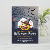 Jack O'Lantern Spooky Kinder Halloween Party Kaart (Staand voorkant)