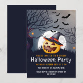 Jack O'Lantern Spooky Kinder Halloween Party Kaart (Voorkant / Achterkant)