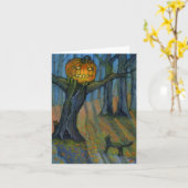 Jack OLantern Tree Scare Note Card Kaart (Gele Bloem)