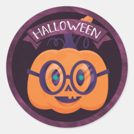 Jack O'Lantern Wearing Glasses Halloween Ronde Sticker