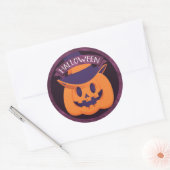 Jack O'Lantern Witch Halloween Ronde Sticker (Envelop)