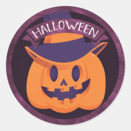 Jack O'Lantern Witch Halloween Ronde Sticker
