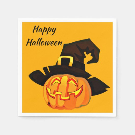 Jack O'Lantern Witch Happy Halloween Party Servet (Voorkant)