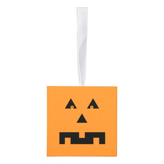 Jack O'Lantern Wooden Cube Halloween Ornament (Rechts)