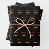 Jack o'lantern Wrapping Paper Flat Sheet Set 3 (In situ)