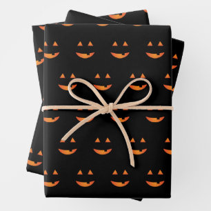 Jack o'lantern Wrapping Paper Flat Sheet Set 3